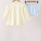 Beige goose embroidery bloomer set
