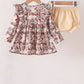 Khaki camoufalge cross deer embroidery ruffle bloomer set