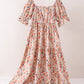 Coral floral tiered mom dress