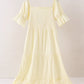 Cream smocked mom tiered dress