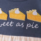Navy sweet as pie embroidery gingham bubble