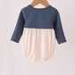 Navy sweet as pie embroidery gingham bubble