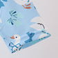 Blue goose bow embroidery ruffle dress