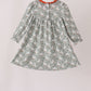 Grey goose applique ruffle dress