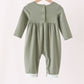 Green Solid Romper