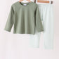 Green Gingham Pants Set