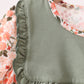 Green Floral Ruffle Dress