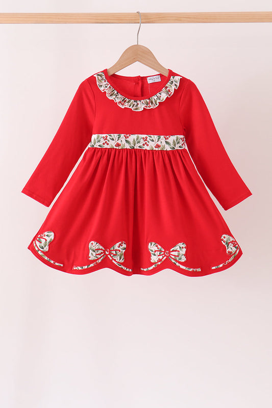 Red Bow Ruffle dress