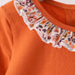 Orange floral ruffle pants set