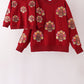 Rust turkey sequin mom&me top