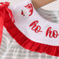 Sage santa applique stripe romper