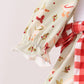Goose embroidery ruffle gingham bloomer set