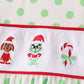 Green dot grinch embroidery ruffle pants set