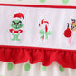 Green dot grinch embroidery ruffle tiered dress