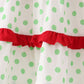 Green dot grinch embroidery ruffle tiered dress