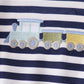 Blue train embroidery stripe pants set