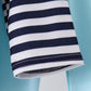 Blue train embroidery stripe pants set