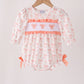 Pink bow embroidery ruffle bubble