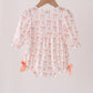 Pink bow embroidery ruffle bubble