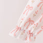 Pink bow embroidery ruffle dress