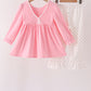 Pink turkey applique ruffle pants set