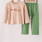 Green pumpkin turkey pants set
