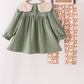 Green goose pumpkin embroidery pants set