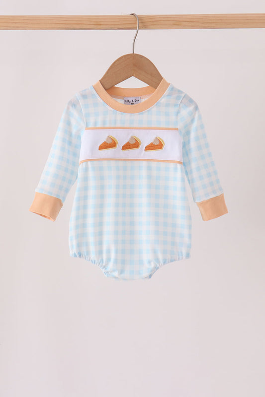 Pumpkin Pie Embroidery Gingham Bubble