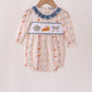 Pumpkin Pie Bow Embroidery Ruffle Bubble