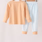 Pumpkin Pie Bow Embroidery Gingham Pants Set