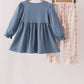 Pumpkin Pie Bow Embroidery Ruffle Pants Set