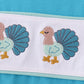 Blue turkey embroidery top