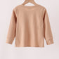 Brown deer embroidery top