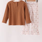 Brown Howdy Y'ALL western embroidery ruffle pants set