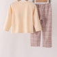 Brown Howdy Y'ALL boots embroidery plaid pants set