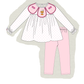 Pink french knot dot pants set