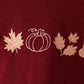 Brown Pumpkin Embroidery Hoodie Bubble