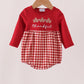 Maroon thankful leaves embroidey gingham bubble