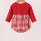 Maroon thankful leaves embroidey gingham bubble