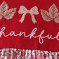 Maroon thankful leaves floral embroidey dress