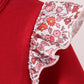 Maroon thankful leaves floral embroidey dress