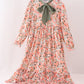 Green floral bow ruffle mom&me dress