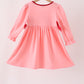 Pink turkey embroidery dress