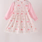 Pink chicken embroidery dress