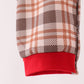 Brown Cow Embroidery Plaid Romper