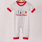 Gray Stripe Daddy's Helper Embroidery Romper