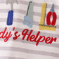 Gray Stripe Daddy's Helper Embroidery Bubble
