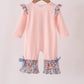 Pink Chicken Applique Ruffle Romper