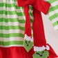 Green Stripe Grinch Applique Bloomer Set