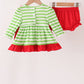 Green Stripe Grinch Applique Bloomer Set